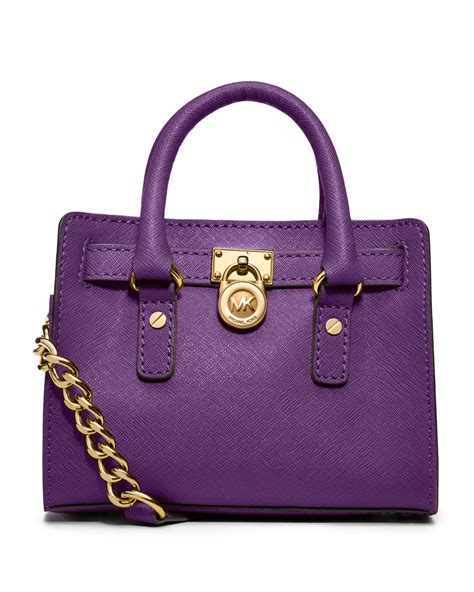 michael kors hamilton handbag purple|Michael Kors Hamilton studded bag.